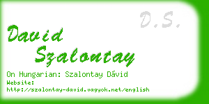 david szalontay business card